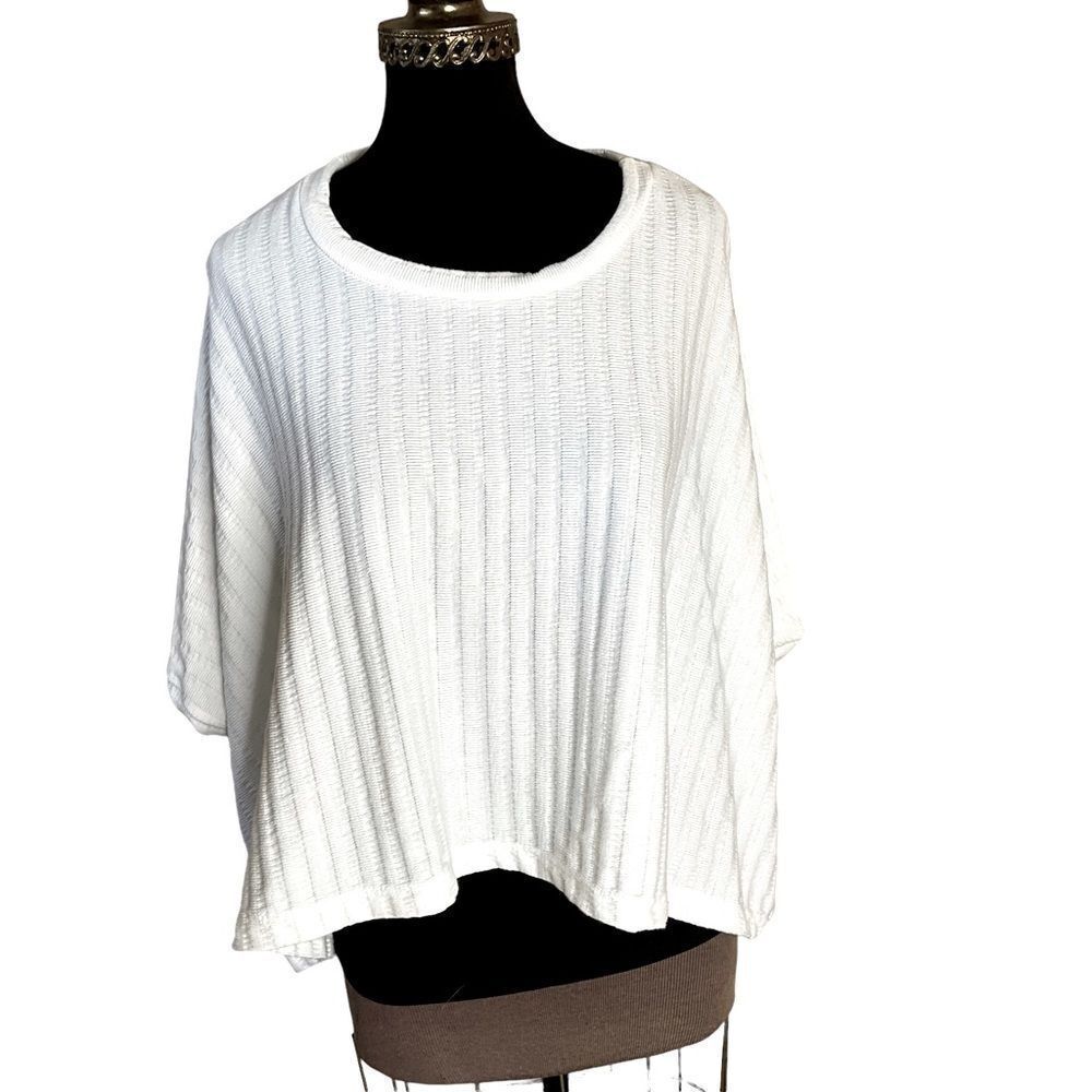 Mts Crop Sweater Size S White  Oversized Raglan Sleeves